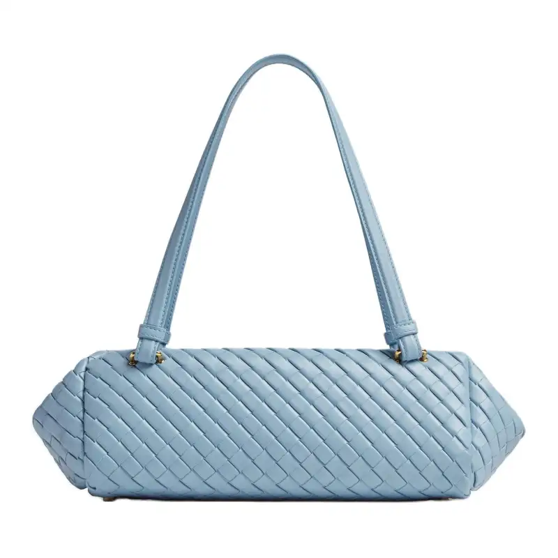 Bottega Veneta Cow Leather Handbag, Shoulder Bag Women's Ice Blue