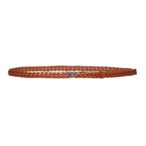 PRADA Logo Plaque Braided Belt