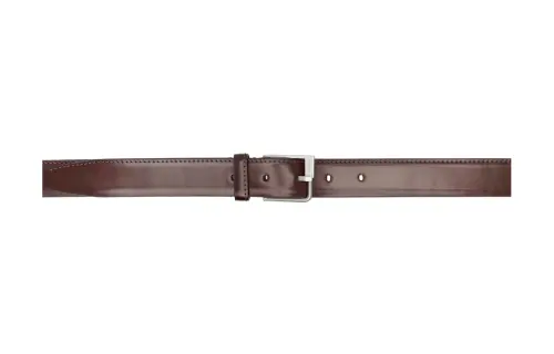 Maison Margiela Badge Brogues, Pin Buckle Calfskin Leather Belts Men's Burgundy