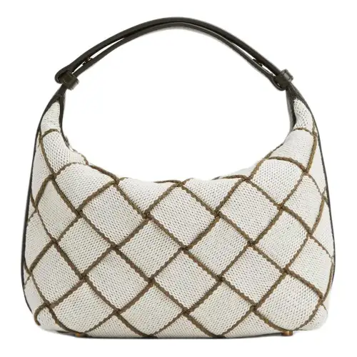 Bottega Veneta Polyester One Shoulder Handbag Mini Women's Natural & Khaki