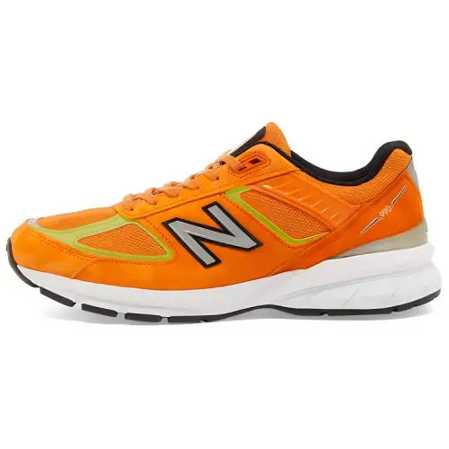 New Balance NB 990 V5 Round Toe Lace Fabric Synthetic Leather Low-top Running Shoes Men's Orange Yellow Made in the United States