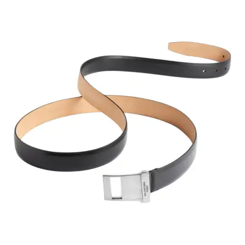 Balenciaga Leather Belts Men's Black Width 3cm