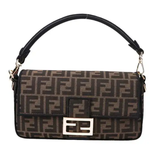 FENDI Baguette Fabric Baguette Bag, Handbag, Shoulder Bag, Crossbody Bag Medium Women's Brown