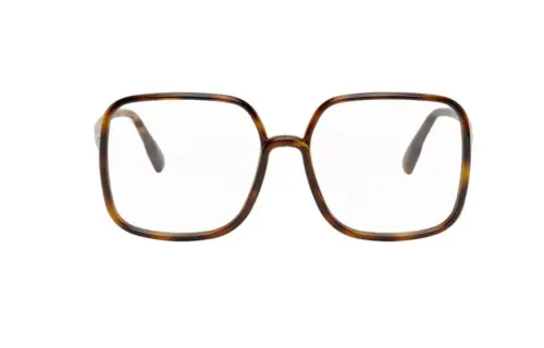 DIOR Acetate Plate, Metal Square Eyeglass Frames Unisex Tortoiseshell