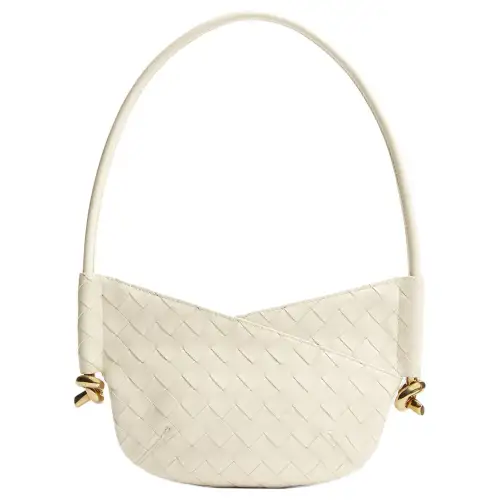 Bottega Veneta Solstice Sheepskin Handbag, Shoulder Bag Women's Sea Salt Color