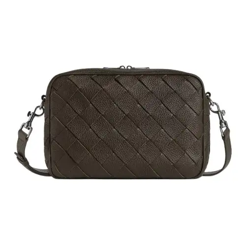 Bottega Veneta Grain Leather Camera Bag, Shoulder Bag, Crossbody Bag Medium Men's Khaki