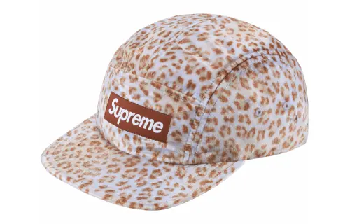 Supreme Leopard Velvet Camp Cap