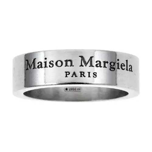 Maison Margiela White Silver Rings Men's Silver