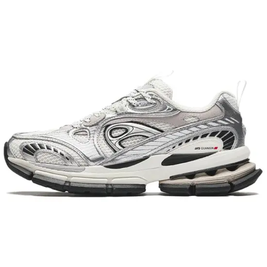 Anta Champion Series AG G01 Anti Slip Wear Resistant Low Top Casual Shoes Women's Silver White