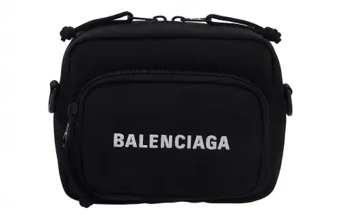 Balenciaga Nylon Crossbody Bag, Shoulder Bag Women's Black