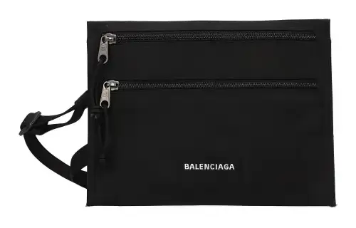 Balenciaga Fabric Shoulder Bag, Crossbody Bag Men's Black