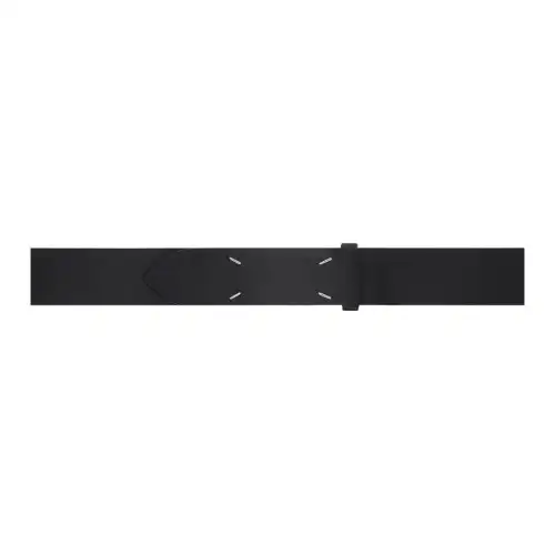 Maison Margiela Logo Identification Calfskin Leather Belts Men's Black Width 4.5CM