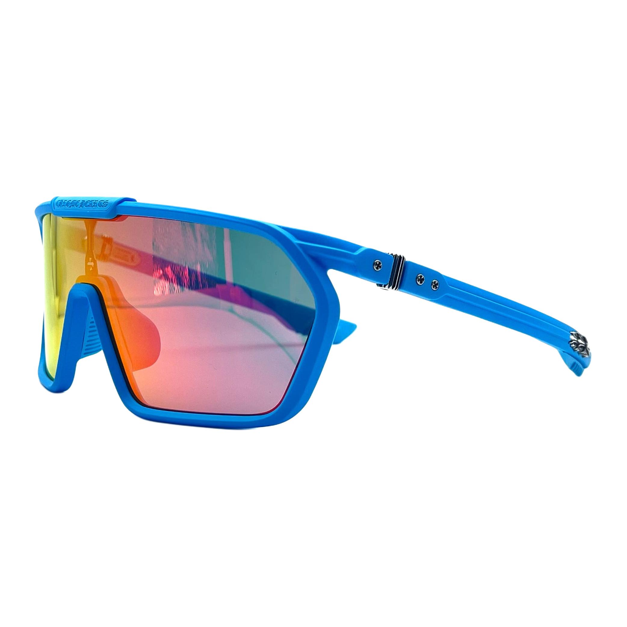Chrome Hearts Acetate Irregular Shape Sunglasses Men's Blue