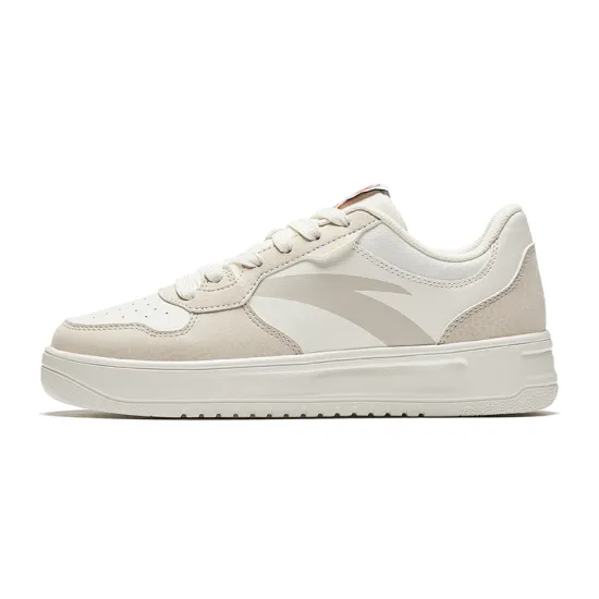 ANTA Skateboard Shoes Women's Low-Top Ivory White Limestone