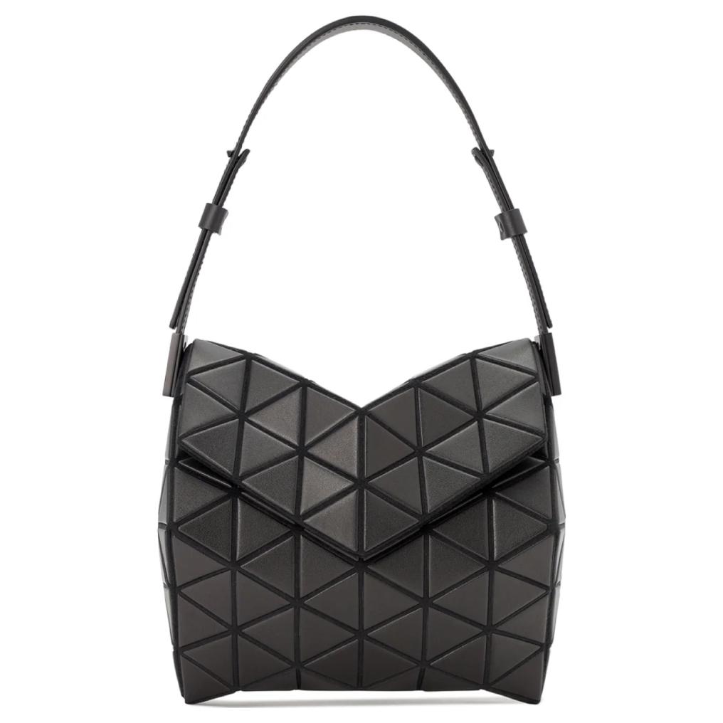 ISSEY MIYAKE Issey Miyake May Limited Torso Series Triangular Bead Design Magnet Closure Artificial Leather Hand Shoulder Bag Women's Matte Black