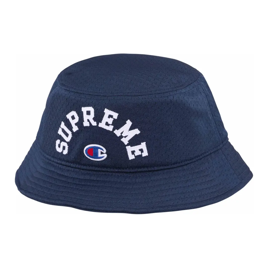 Supreme x Champion Polyester Bucket Hats Unisex Marine Blue