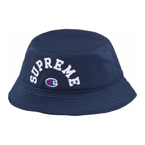 Supreme x Champion Polyester Bucket Hats Unisex Marine Blue