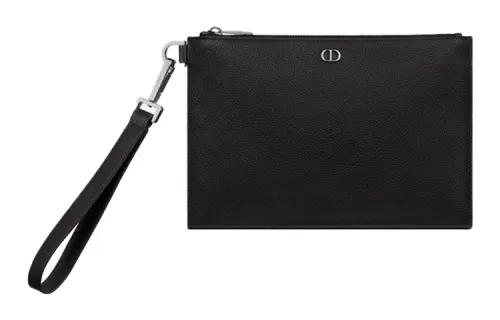 DIOR Cow Leather Clutch Men's Black