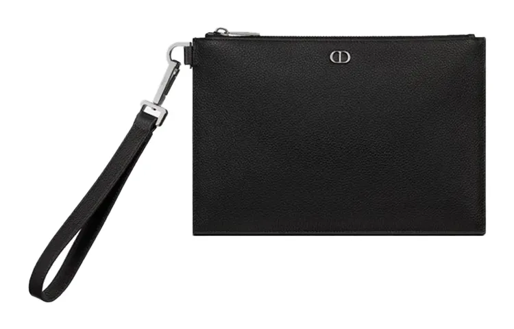 DIOR Cow Leather Clutch Men's Black