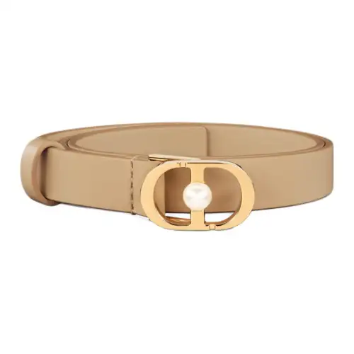 DIOR Calfskin Leather Belts Women's Brown 2cm