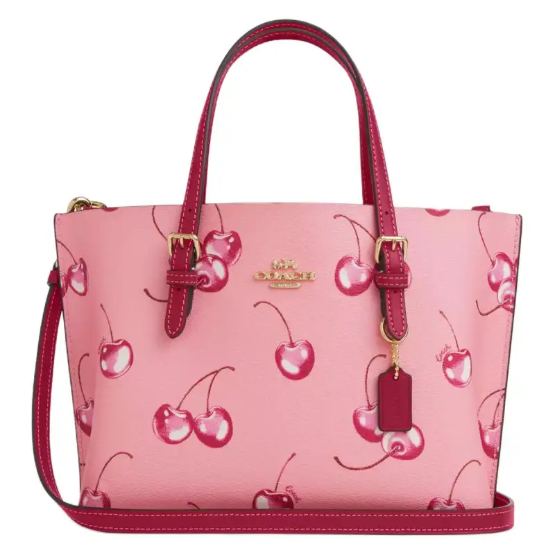 COACH Mollie Coated Canvas With Smooth Leather Tote Bag, Shopping Bag, Shoulder Bag, Crossbody Bag, Handbag Medium