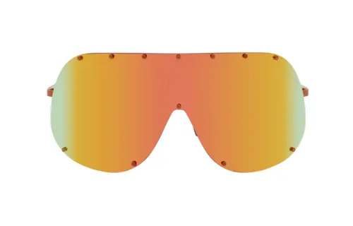 RICK OWENS/RO Stainless Steel Irregular Shape Sunglasses Men's Orange