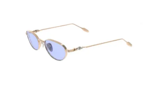 Chrome Hearts Oval Sunglasses Women's Gold