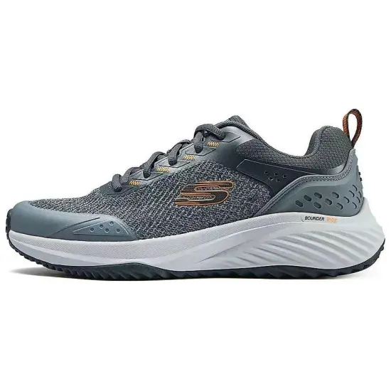 Skechers Bounder Anti-Slip Wear-Resistant Low-Top Casual Shoes Men's Gray Orange