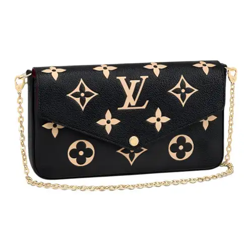 LOUIS VUITTON Félicie Pochette Bicolor Monogram Empriente Black/Beige