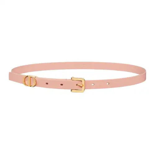 DIOR Micro Label Design, Pin Buckle Calfskin Leather Belts Women's Pink Width 1.5CM