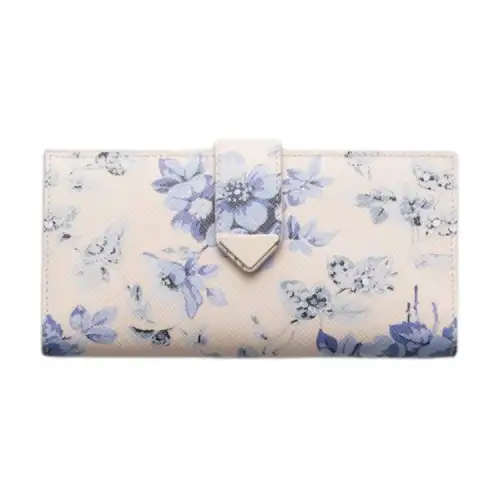 PRADA Saffiano Leather Wallet Large Women's Very Peri
