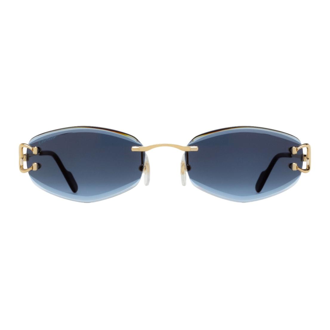 Женские очки Cartier (золотые с синими линзами) — фото 2