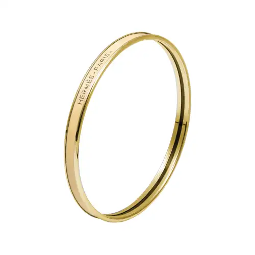 HERMES Uni Metal Bangles Unisex Gold