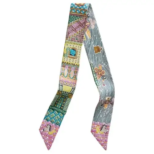 HERMES Twilly Silk Scarves Women's Multicolor