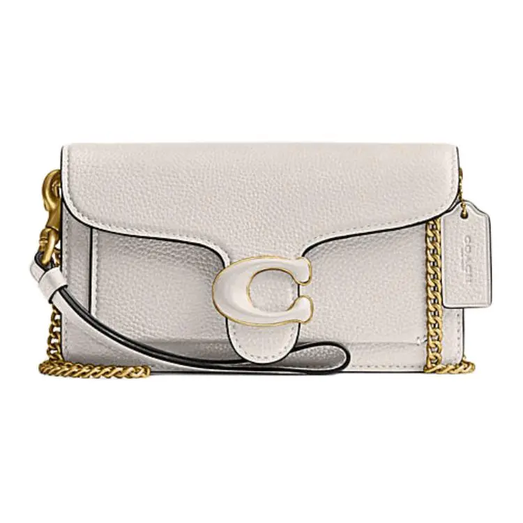 COACH Tabby Cow Leather Crossbody Bags Women's White