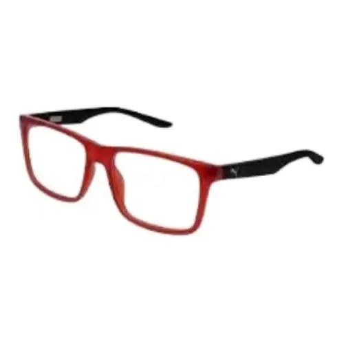 PUMA Irregular Shape Eyeglass Frames Men's Red