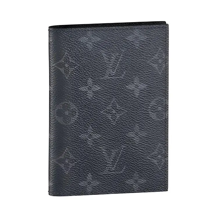 LOUIS VUITTON Coated Canvas Passport Holder Men's Gray/Black