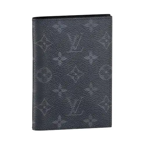 LOUIS VUITTON Coated Canvas Passport Holder Men's Gray/Black
