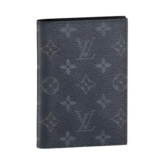 LOUIS VUITTON Coated Canvas Passport Holder Men's Gray/Black