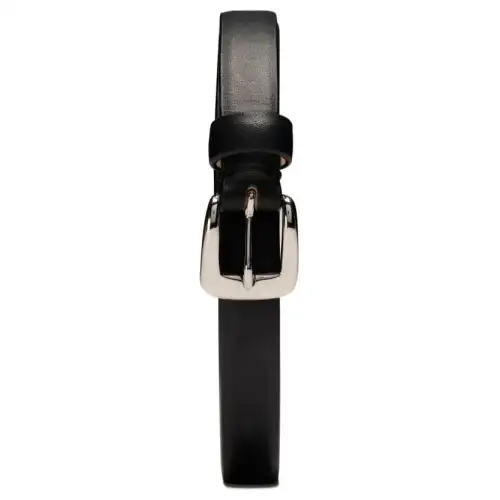 Maison Margiela Rectangular Buckle Design Leather Belts Women's Black Width 1.5CM