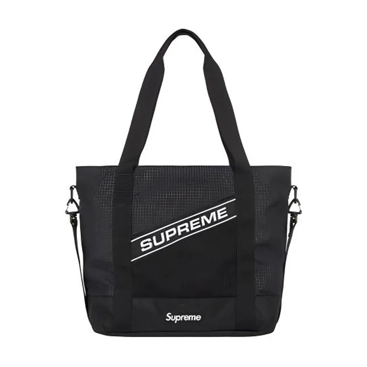 Supreme Waterproof Nylon Tote Bag, Shopping Bag, Shoulder Bag Regular Unisex Black