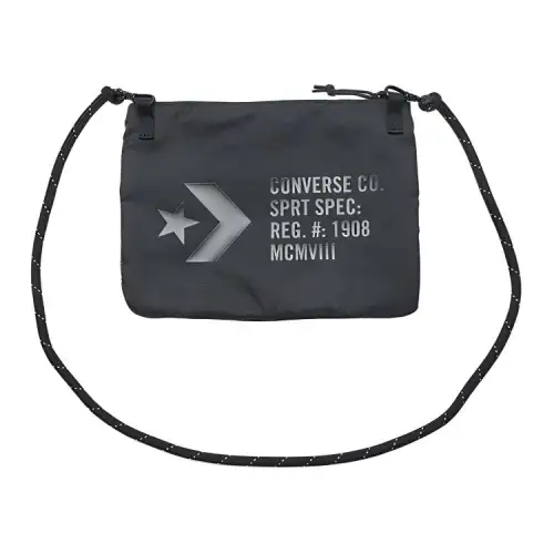 Converse Musette Zip Closure Polyester Crossbody Bag, Fanny Pack Regular Unisex Black