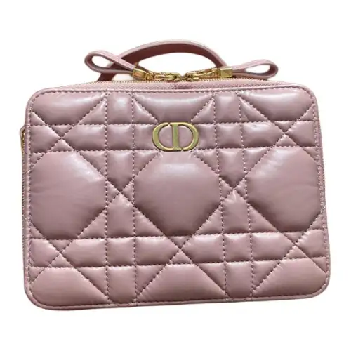DIOR Cow Leather Portable Crossbody Bag, Shoulder Bag Women's Light Brown