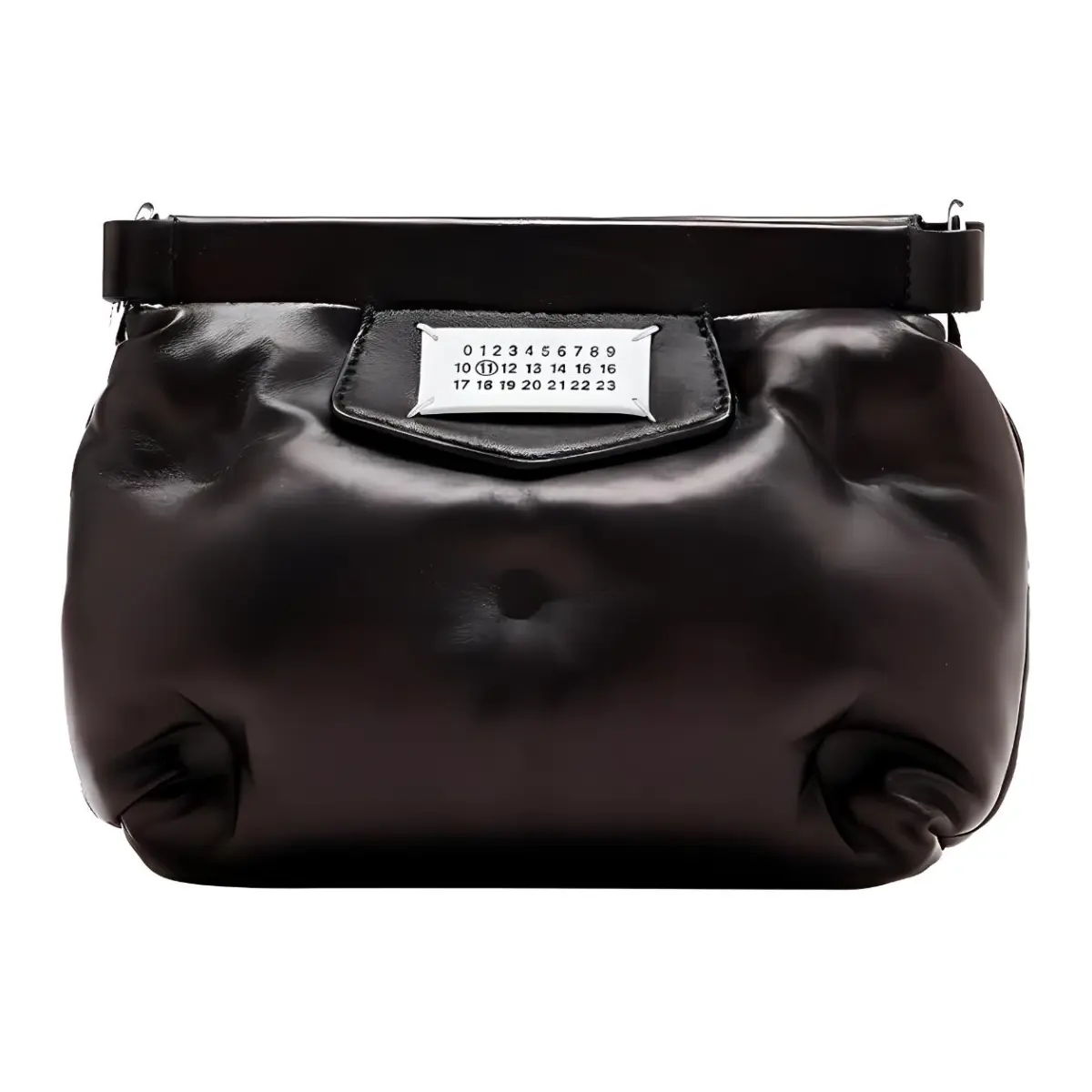 Maison Margiela Shiny Leather Chain Bag Crossbody Clutches Women's Black