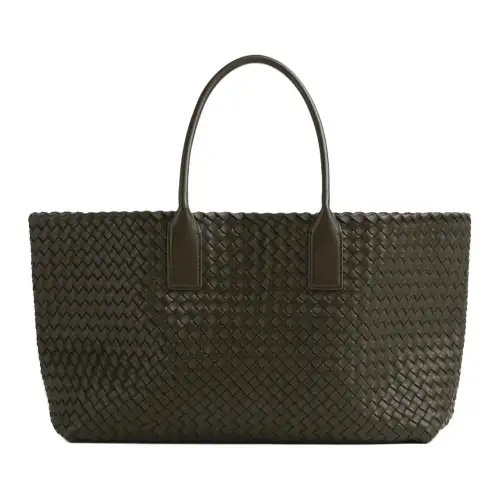 Bottega Veneta Lambskin Tote Bag, Shopping Bag, Handbag Medium Women's Khaki
