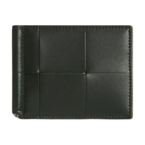 Bottega Veneta Calfskin Wallet Men's Dark Green & Agate Gray