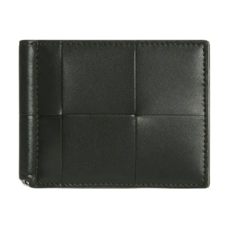 Bottega Veneta Calfskin Wallet Men's Dark Green & Agate Gray
