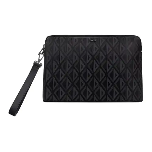 DIOR Canvas With Leather Handbag Clutch Men's Black