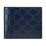 GUCCI Leather Wallet Men's Blue