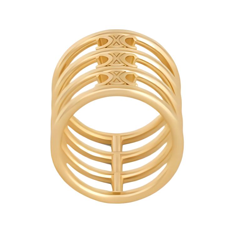 CELINE Triomphe Cage Ring In Brass With Gold Finish